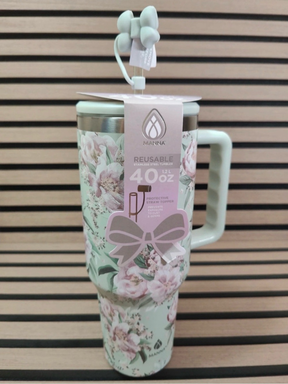 Manna Agenda 40 fl oz Stainless steel Insulated Tumbler 3D Green Floral